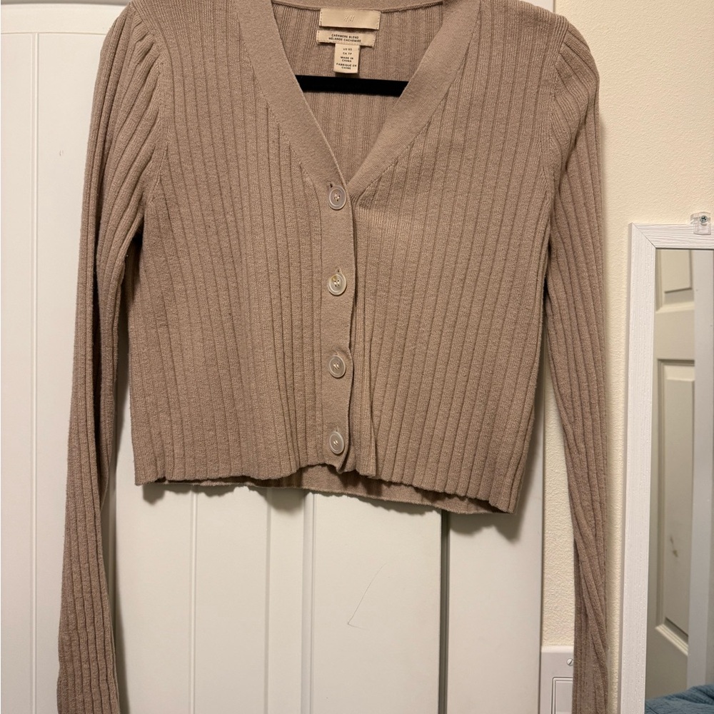 Ribbed Button-Up Cardigan